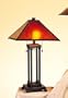 Mica Shade Square Table Lamp with Metal Tassels