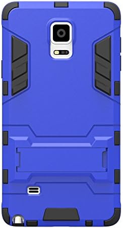 LYSTOCK Galaxy Note 4 Case, Slim Robot Men design Hybrid Shockproof Havy Duty Protective Armor Kickstand Cover Case for Samsung Galaxy Note 4 (Robot-Blue)