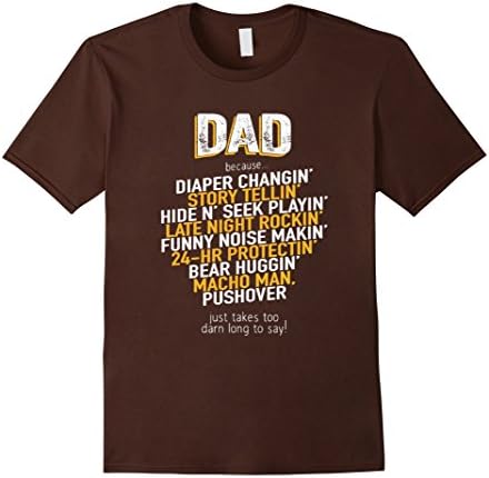 Men's FUNNY DAD-IN' TSHIRT Medium Brown