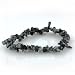 Cute Stretchy Snowflake Obsidian Chip Bracelet