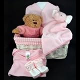 Pink Baby Basket. Can be personalised with up to 15 characters/letters
