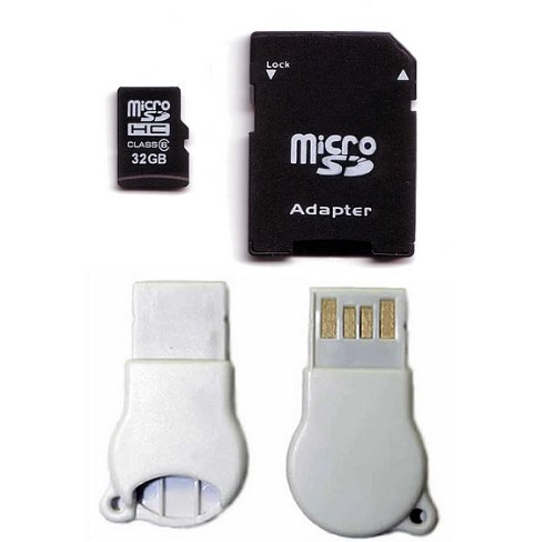 Komputerbay 32GB MicroSD SDHC Microsdhc Class 6 with Micro SD Adapter and N111 USB adapter