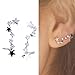 CIShop “DipperStar” Diamond Stud Earrings Ear cuff Earrings Elegant Ear Wrap(Hypoallergic)