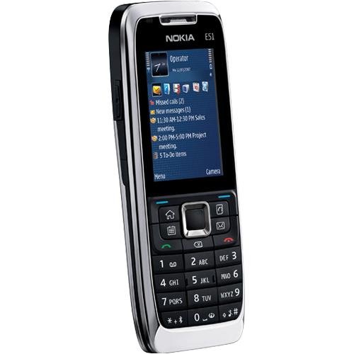 Nokia E51 Unlocked Smartphone with 2 MP Camera, 3G, Wi-Fi, MP3/Video Player, MicroSD Slot--U.S. Version with Warranty (White Steel)