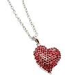 Chunky Red Heart - LOVE Red Bling Crystal Stone Necklace
