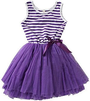 Urparcel Girls Princess Sundress Tutu Dress Lace Bowknot Ballet Skirt Rainbow
