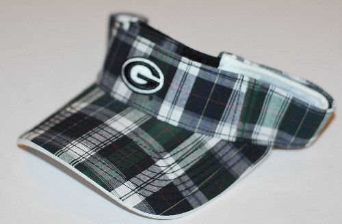 Georgia Bulldogs Cap Visor The Game Green Plaid Adjustable