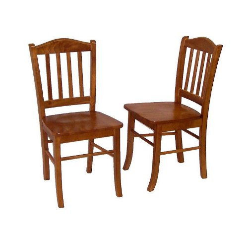 Solid Hardwood Shaker Dining Chair - Set of 2 (Oak Finish) (34.75"H x 18"W x 22"D) Solid Hardwood Shaker Dining Chair - Set of 2 (Oak Finish) (34.75"H x 18"W x 22"D)