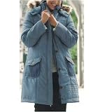 BellaDonnaModen Spitzen-Modell: Steppjacke Kurzmantel Webpelz-Kapuze Blau Gr.46