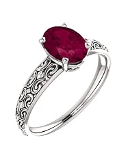 Platinum 8.00x6.00mm Oval Cut Rhodolite Garnet Ring -- LIFETIME WARRANTY