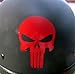 High Viz Inc Reflective Badass Skull in RED Helmet Decal - 2 1/8