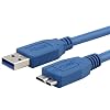 SuperSpeed USB 3.0 Cable, Type A to Type B Micro, M / M, 6 FT, Blue