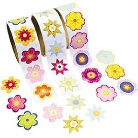 Colorful Flower Sticker Rolls (3 rolls): Toys &amp; Games