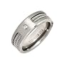 6mm Titanium Ring With Double Nautical Rope Accent And Single Channel Set Diamond