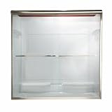 American Standard AM00325.400.238 Nickel Euro Bypass Euro Clear Glass Frameless By-Pass Tub Doors fo