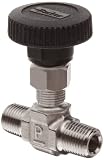 Parker 316 Stainless Steel Inline Process Needle Valve with PTFE Stem Seal, 1/4