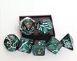 Green Marble 7-piece Dice Set