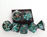 Green Marble 7-piece Dice Set