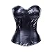 Bslingerie Womens Faux Leather Zip Up Back Boned Corset