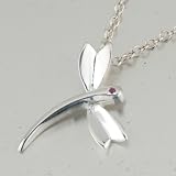 Pugster Silver Dragonfly Pendant Necklace Animal