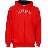 Majestic Los Angeles Angels of Anaheim Red Youth Wordmark Full Zip Hoody Sweatshirt