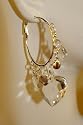 Saka's Silver / Gold Toned Dangle Heart Hoop Earrings
