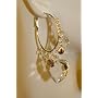 Saka's Silver / Gold Toned Dangle Heart Hoop Earrings