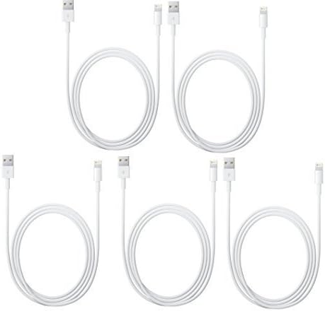 5pc apple usb data charging cable for ipod nano touch and iphone 5 5s 5c 2m / 6 ft