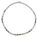Rhodium Overlay Sterling Silver Multi-Gemstone Necklace, 17