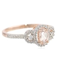 10k Rose Gold Morganite and Diamond Ring (0.17 cttw GH, Color, I2-I3 Clarity)