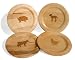 J.K. Adams Farmhouse Solid Maple Farm Animal Plates, Set of 8