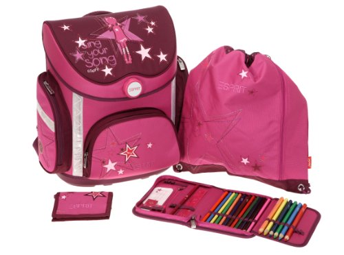 Esprit School Bag Set Ergo Comfort Schulranzen STAR Lila Pink Esprit School Bag Set Ergo Comfort Schulranzen STAR Lila Pink