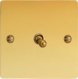 Varilight - 1G 1 or 2W 10A Classic Toggle Switch Ultra Flat Polished Brass - XFVT1