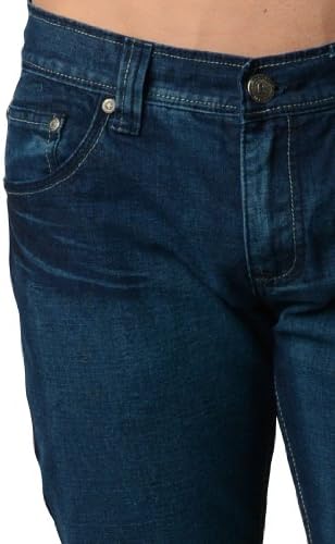 Ravmen Men's Jean Blue Indigo Slim Straight Leg (38x30)