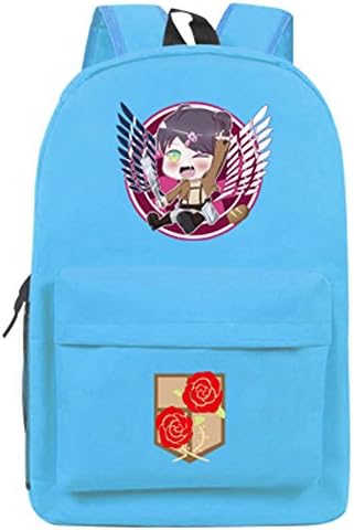 Ilucky Attack on Titan Backpack Oxford noctilucence Schoolbag No.204 (sky blue 1)