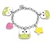 LICENSED © Sanrio Keroppi ® the Frog LARGE Charm Bracelet with Hearts Stars and Kerop...