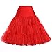 Knee Length Spandex Petticoat for Vintage Dress (XL,Red)