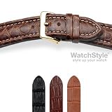 HIRSCH Madrid M, Louisiana Alligator, 59 Black matt, 20 mm, for Breitling by HIRSCH