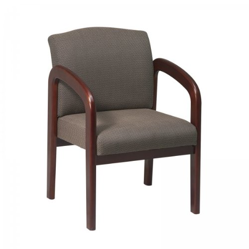 Cherry Finish Wood Visitor Chair (Taupe) (33.5