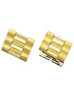 14k Gold Cufflinks - Solid 14k Gold Layer with Matte and Shine Texture