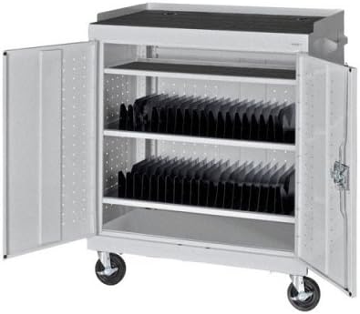 40-Compartment Laptop Storage Cart Color: Multi Granite