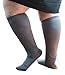 Xpandasox Women's Plus Size/Wide Calf Brocade Cotton Blend Knee High Socks