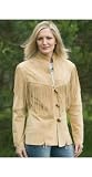 Women's Suede Shirt/Jacket with Fringe