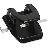 Hole Puncher, 2HP, 1/4-Inch Size, 2-3/4-Inch Center, 30 Sheet Capacity, Black