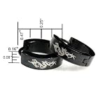 Black Stainless Steel Dragon Huggie Hoop Earrings