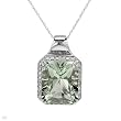 Necklace With 11.05ctw Precious Stones - Genuine Amethyst and Clean Diamonds Crafted in 14K White Gold. Total item weight 5.8g Length 18in