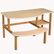 Childs wooden computer desk for 1 - 2 kids, ages 6 - 10 - white