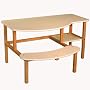 Childs wooden computer desk for 1 - 2 kids, ages 6 - 10 - white
