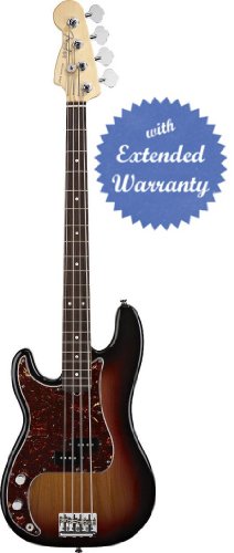 41j%2BqmxE80L Fender American Standard Precision Bass, Left Handed, Rosewood Fretboard, 4 Ply Brown Shell Pickguard with Gear Guardian Extended Warranty   3 Color Sunburst