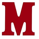 8-Inch Wall Hanging Wood Letter M Red